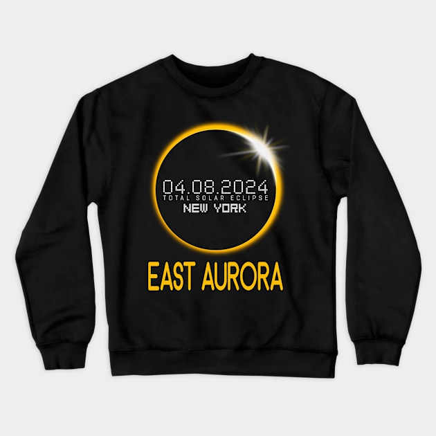 EAST AURORA New York Total Solar Eclipse April 8 2024 Crewneck Sweatshirt by TeeaxArt